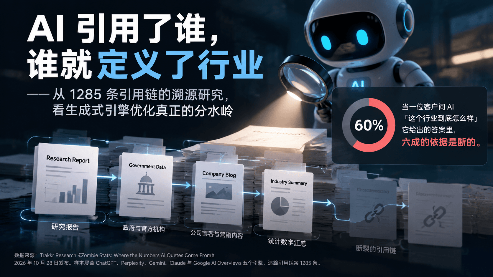 AI 引用了谁，谁就定义了行业 ——从 1285 条引用链的溯源研究，看生成式引擎优化真正的分水岭